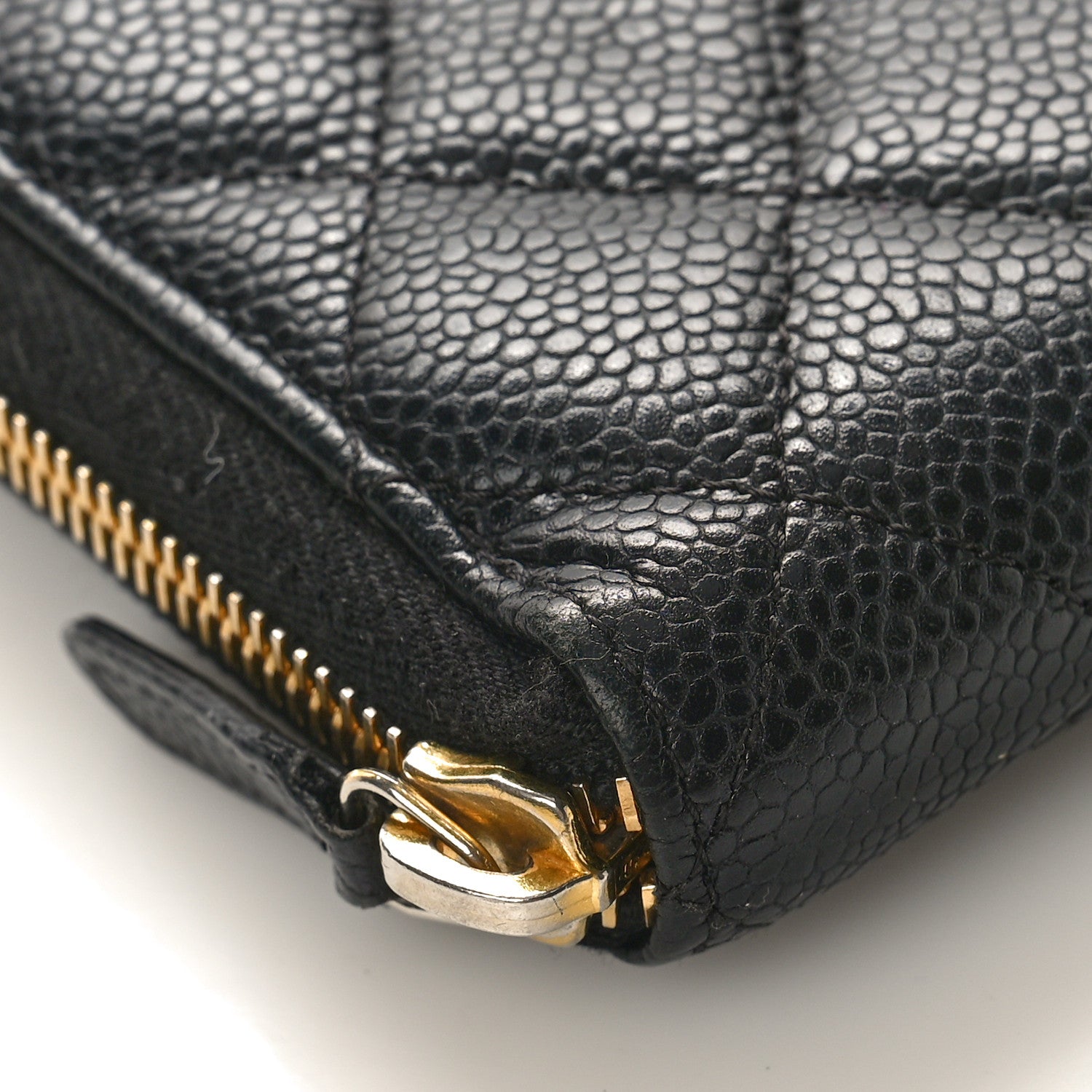 Chanel Caviar Quilted Large Gusset Zip Around Wallet Black 8 of 11