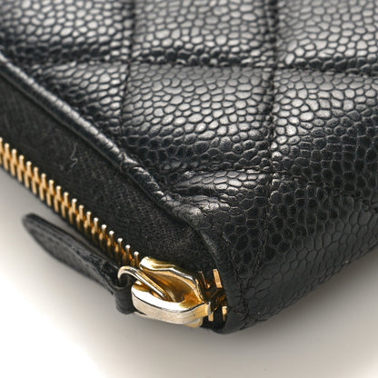 Chanel Caviar Quilted Large Gusset Zip Around Wallet Black 8 of 11
