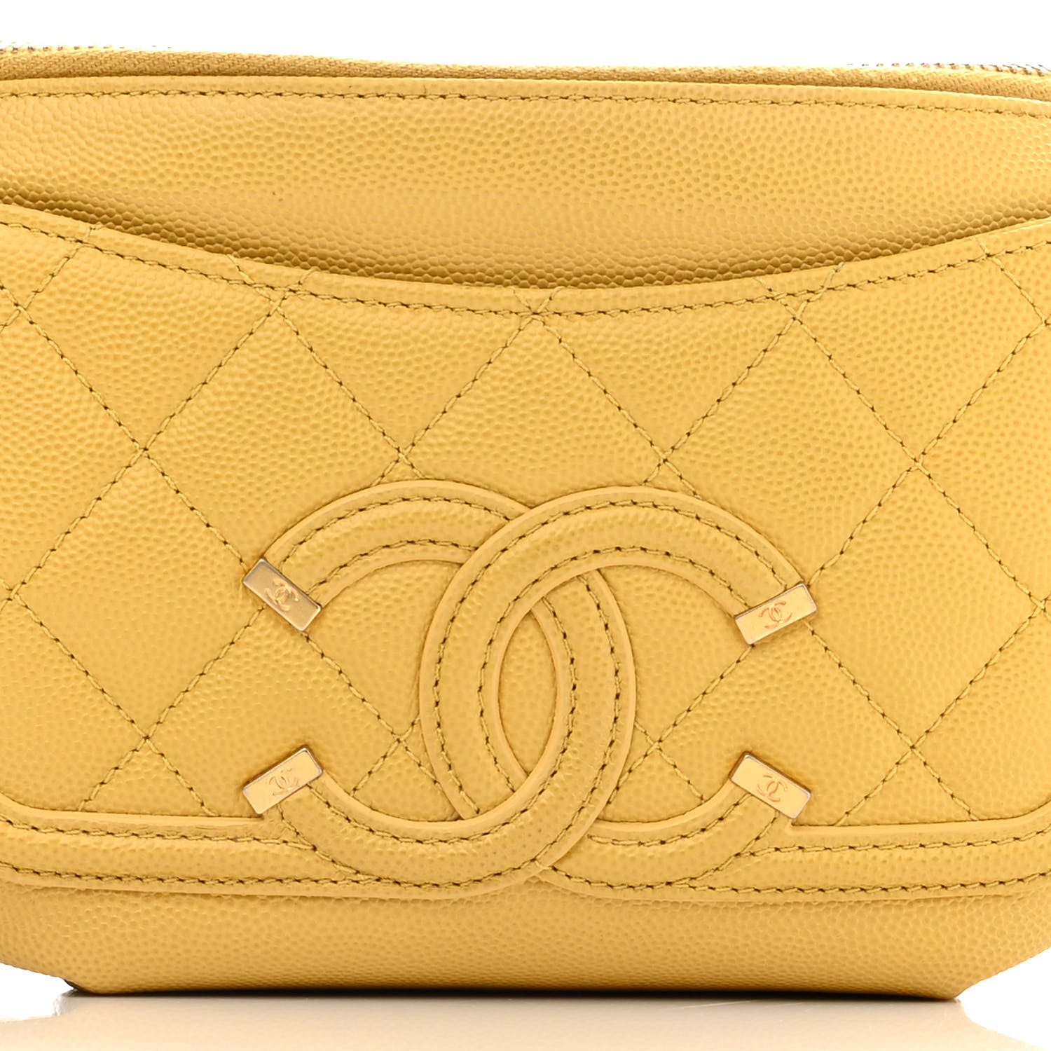 Chanel Caviar Quilted Filigree Waist Bag Yellow 8 of 10