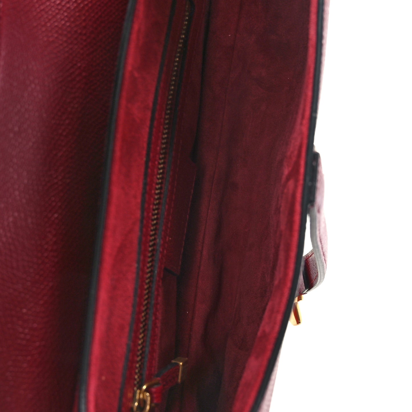 Grained Calfskin Saddle Bag Red
