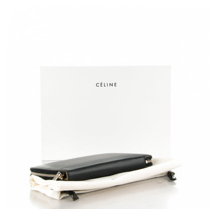Celine Drummed Calfskin Zip Around Organizer Wallet Black 4 of 10