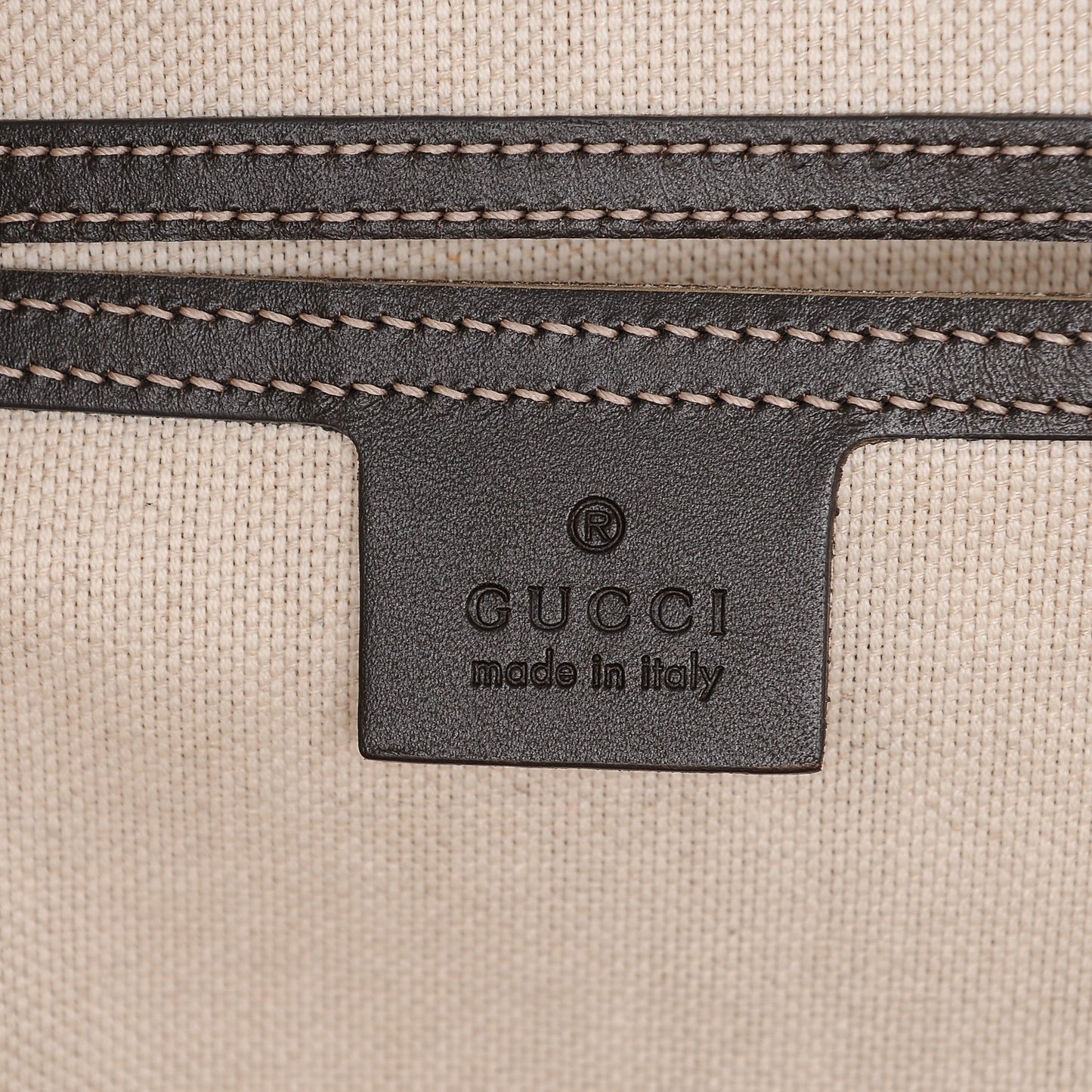 GG Plus Monogram Selleria Calfskin Briefcase Beige Ebony Cocoa
