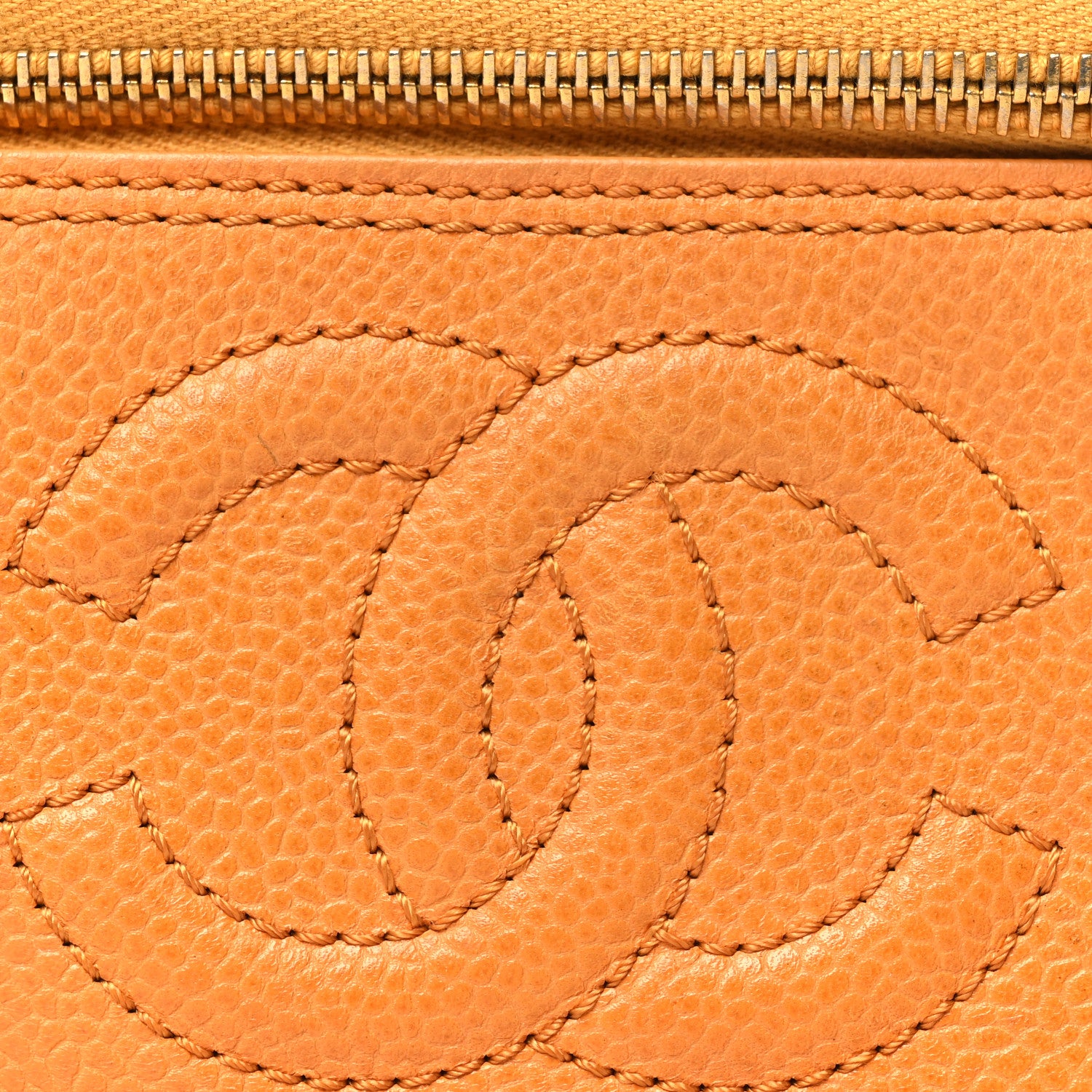 Chanel Caviar Vanity Cosmetic Case Orange 8 of 12