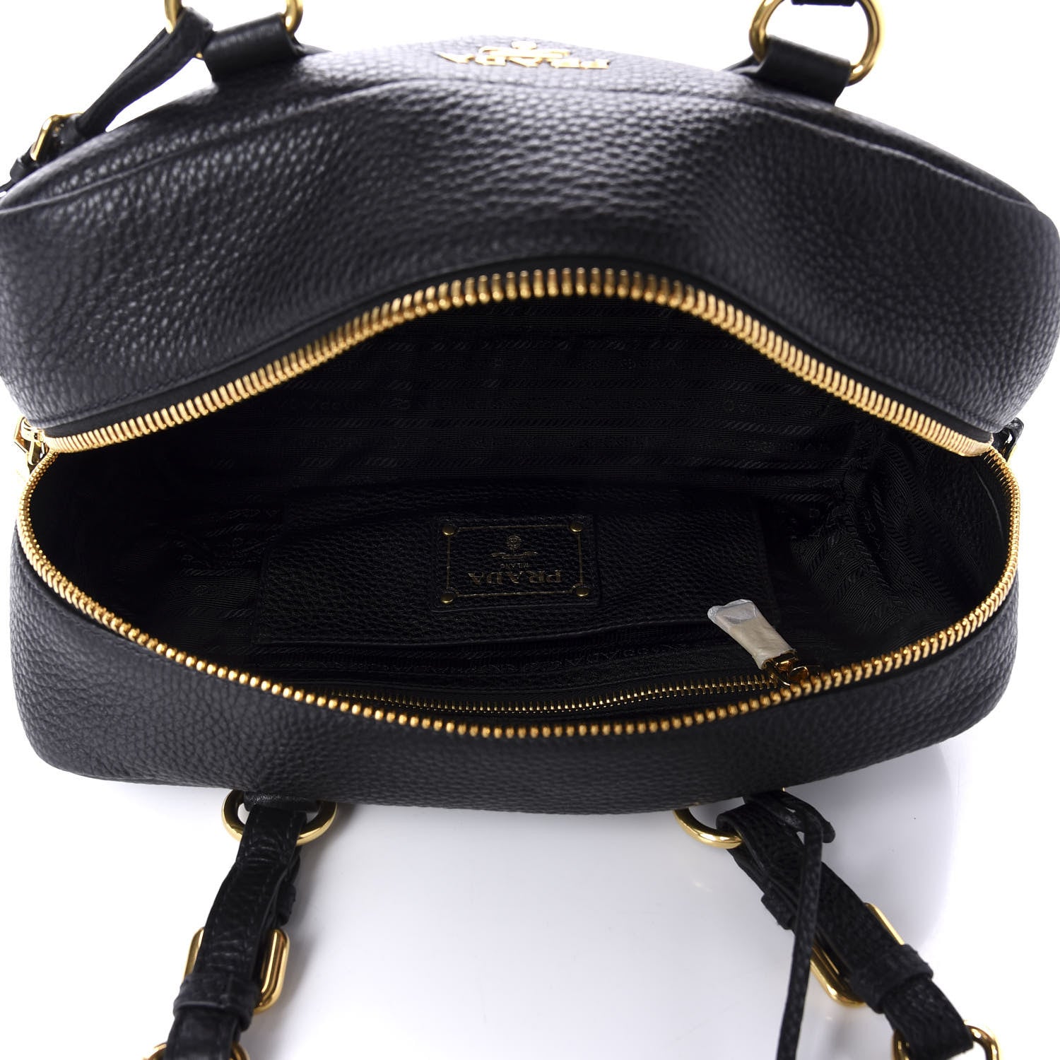 Prada Vitello Daino Bowler Black 5 of 9