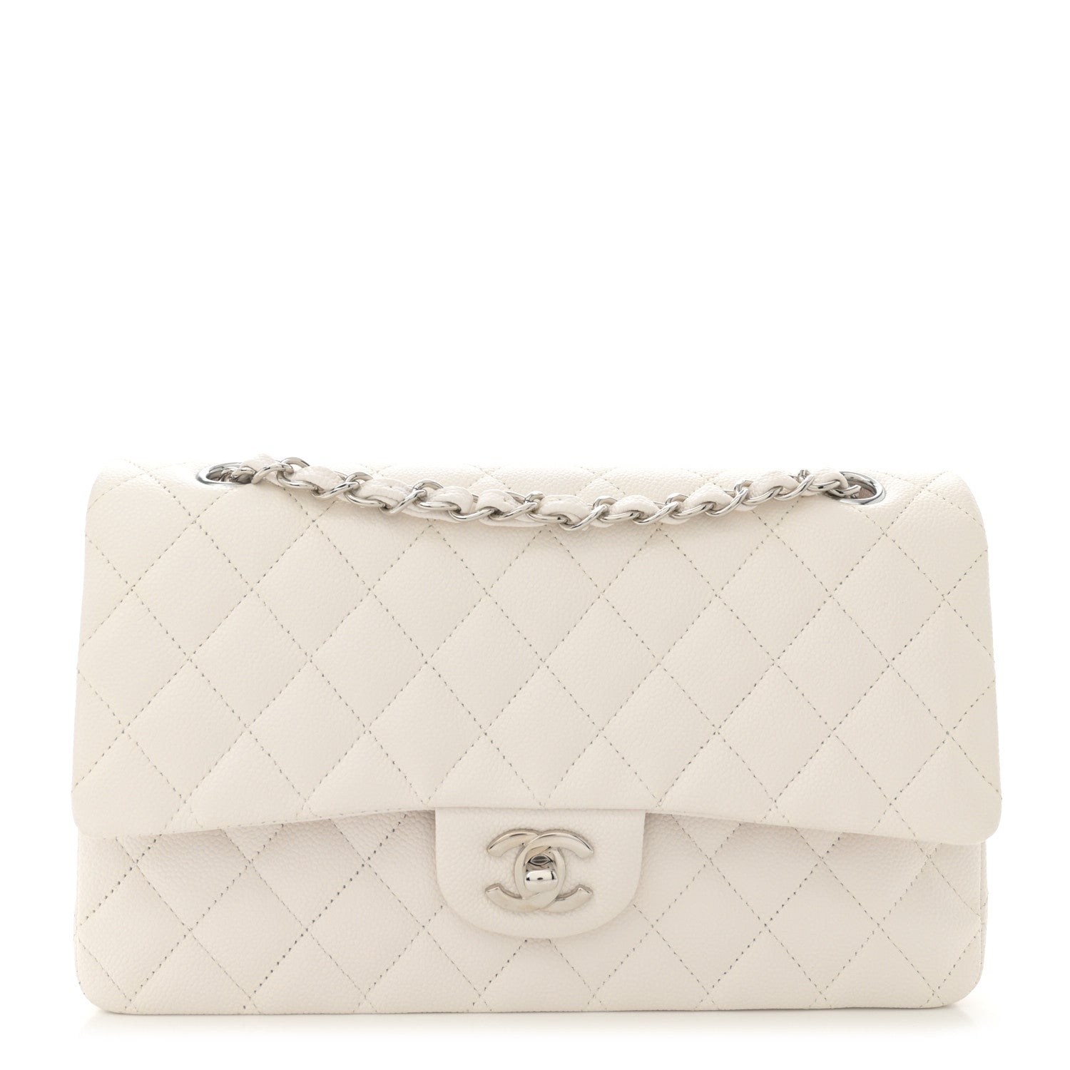 Chanel Caviar Quilted Medium Double Flap White 1 of 11