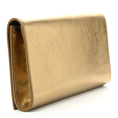 Saint Laurent Metallic Calfskin Monogram Large Belle De Jour Clutch Gold 2 of 6