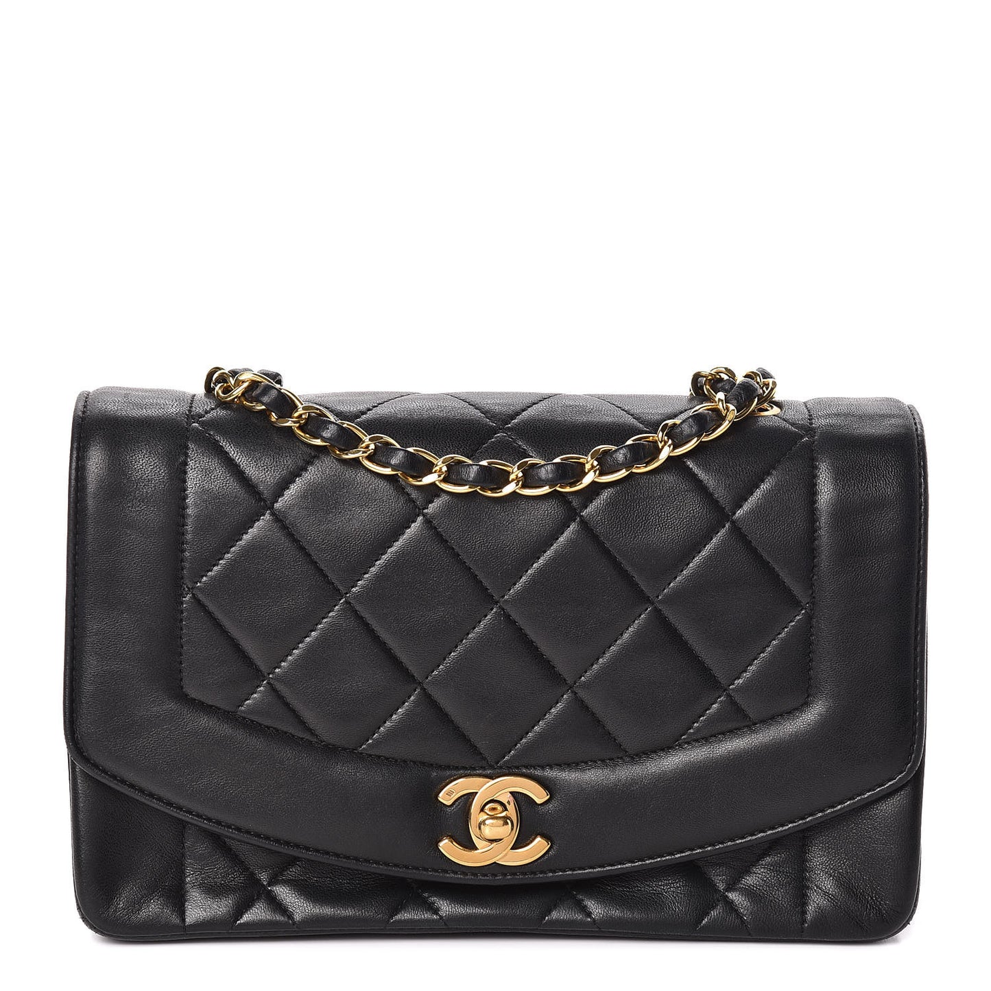 Lambskin Quilted Small Single Flap Black