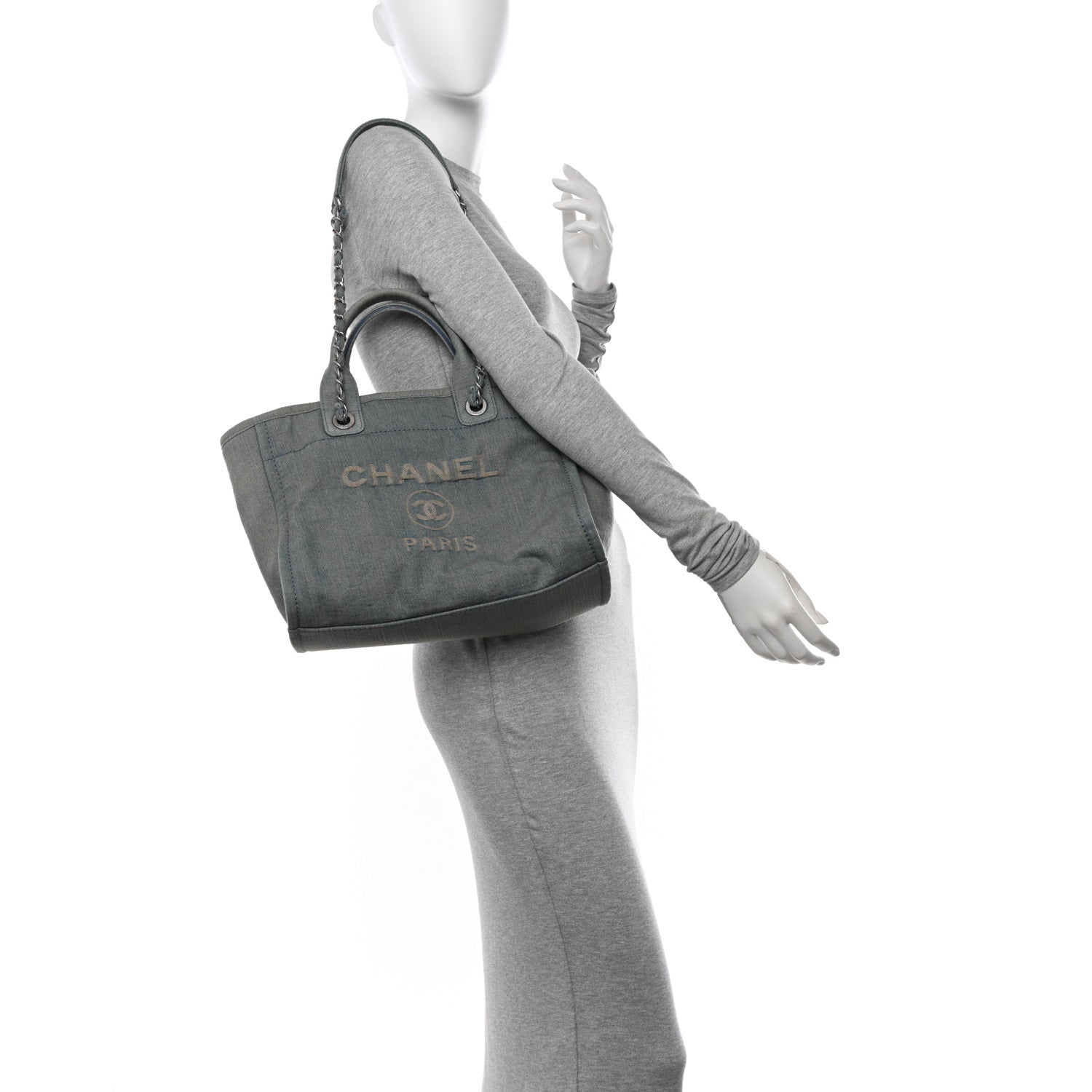 Chanel Denim Small Deauville Tote Light Blue 2 of 11