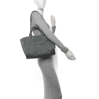 Chanel Denim Small Deauville Tote Light Blue 2 of 11