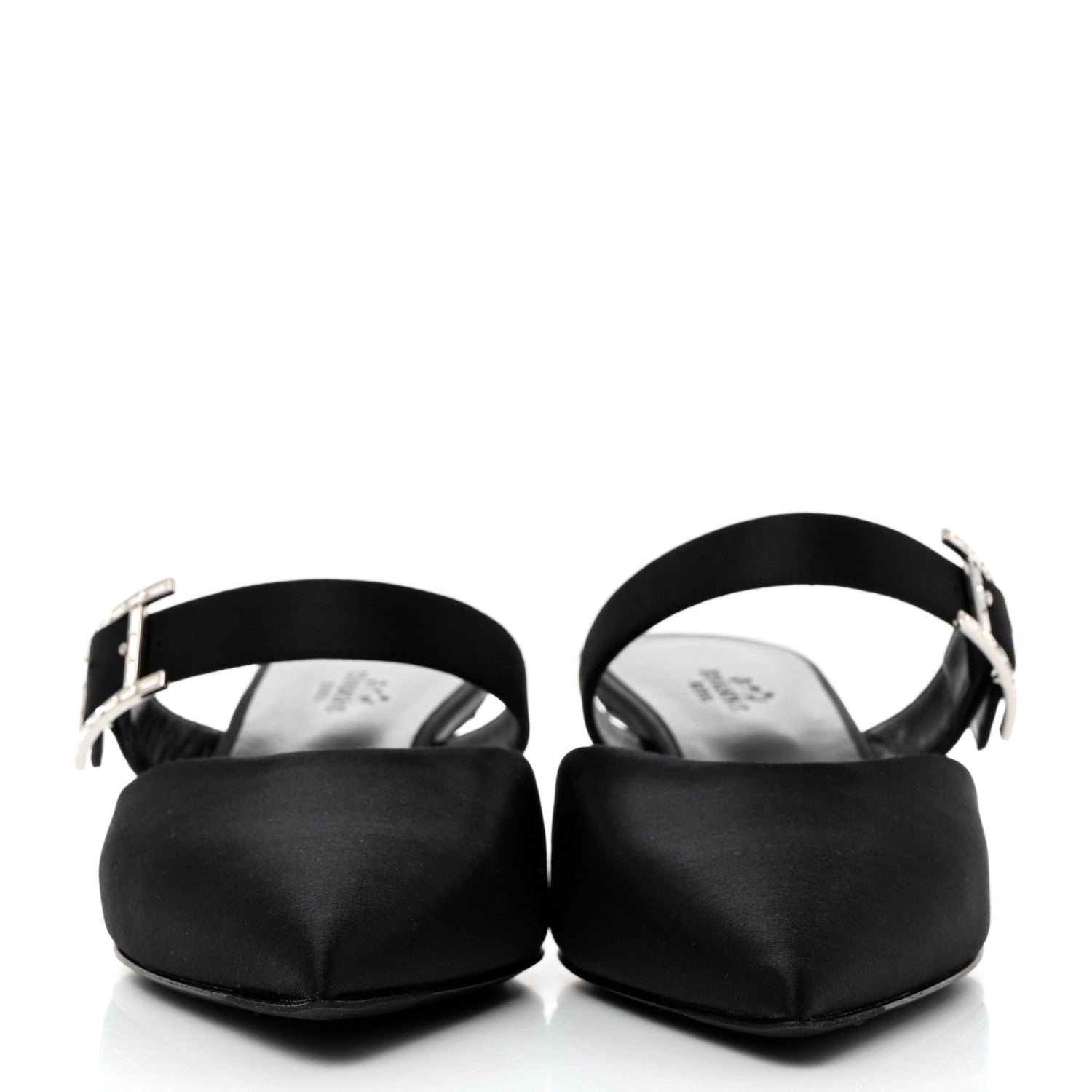 Hermes Satin Blink Mules 39 Black 2 of 9