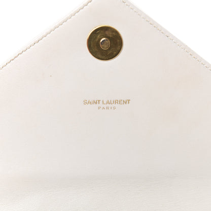 Saint Laurent Lambskin Matelasse Chevron Small Monogram Satchel Off White 6 of 21