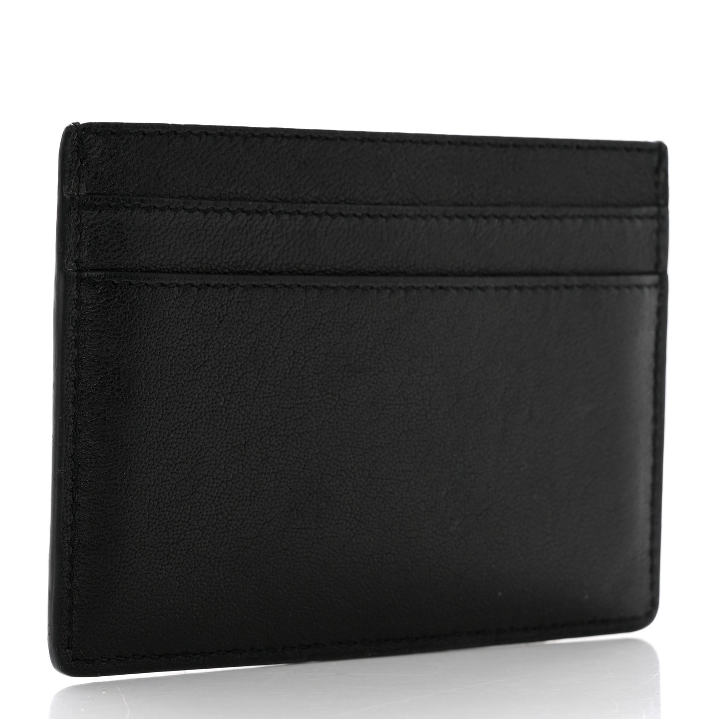 Calfskin Paisley Studded Monogram Credit Card Case Black