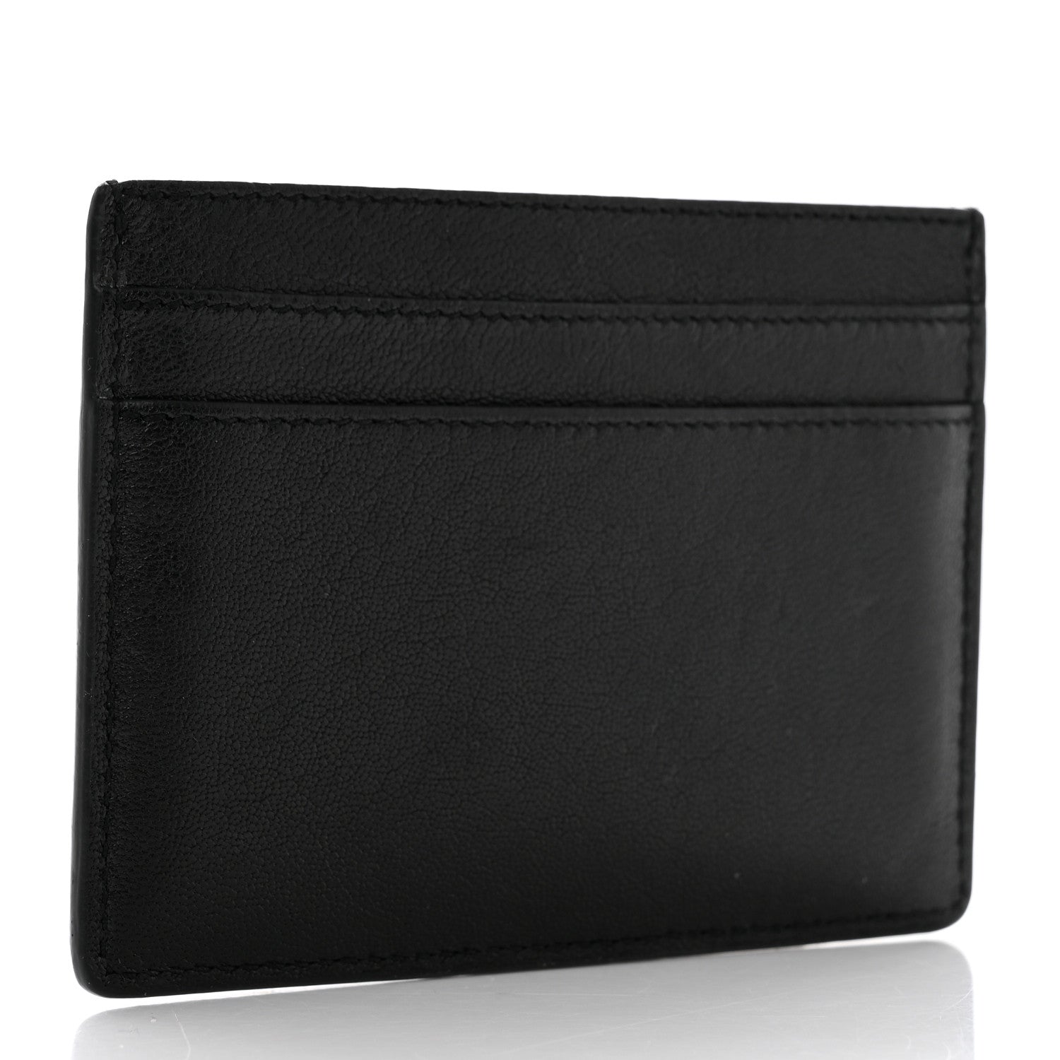 Saint Laurent Calfskin Paisley Studded Monogram Credit Card Case Black 2 of 8