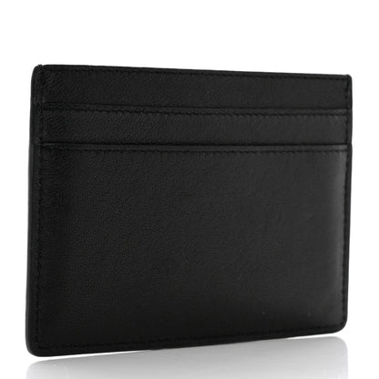 Saint Laurent Calfskin Paisley Studded Monogram Credit Card Case Black 2 of 8