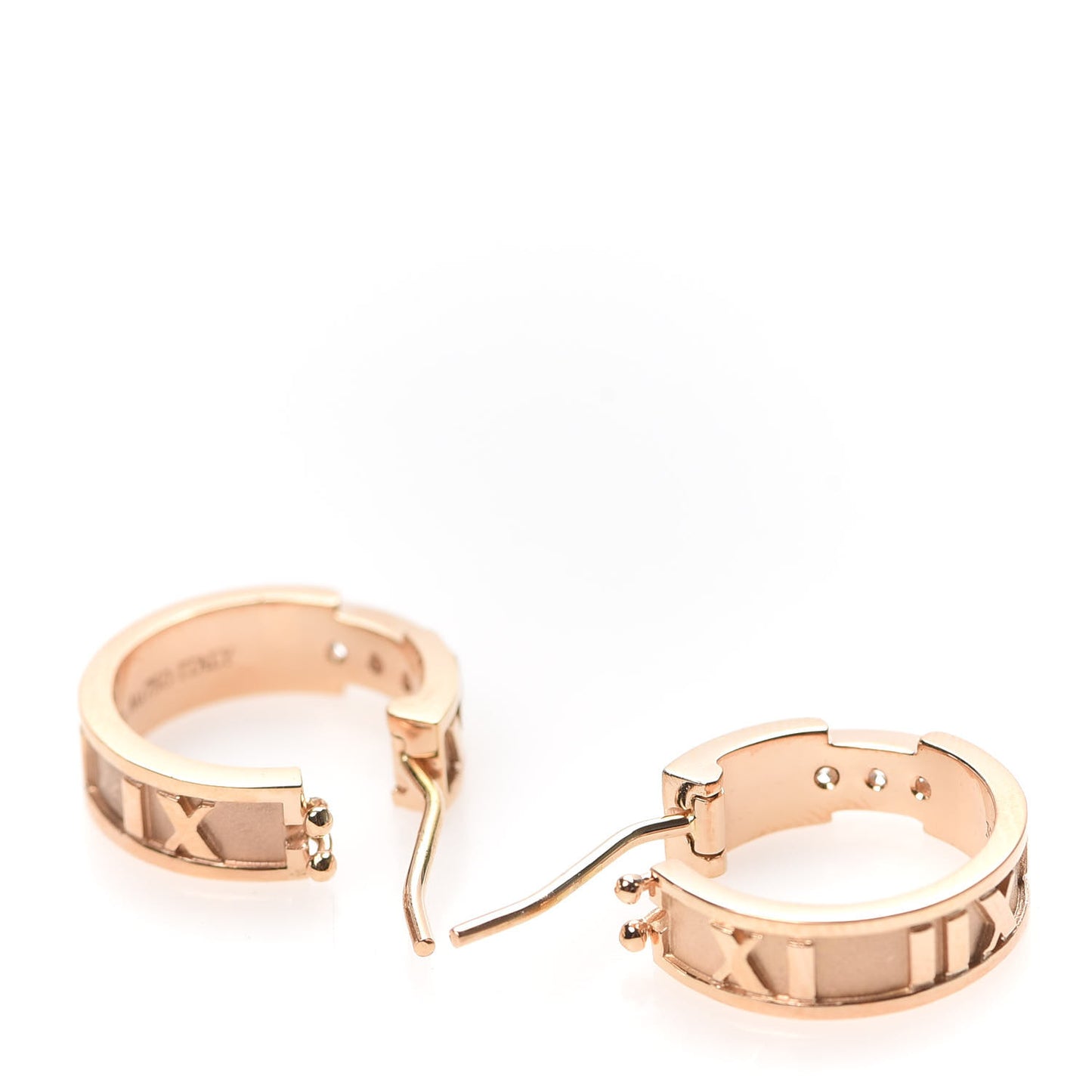 18K Rose Gold Diamond Atlas Hoop Earrings