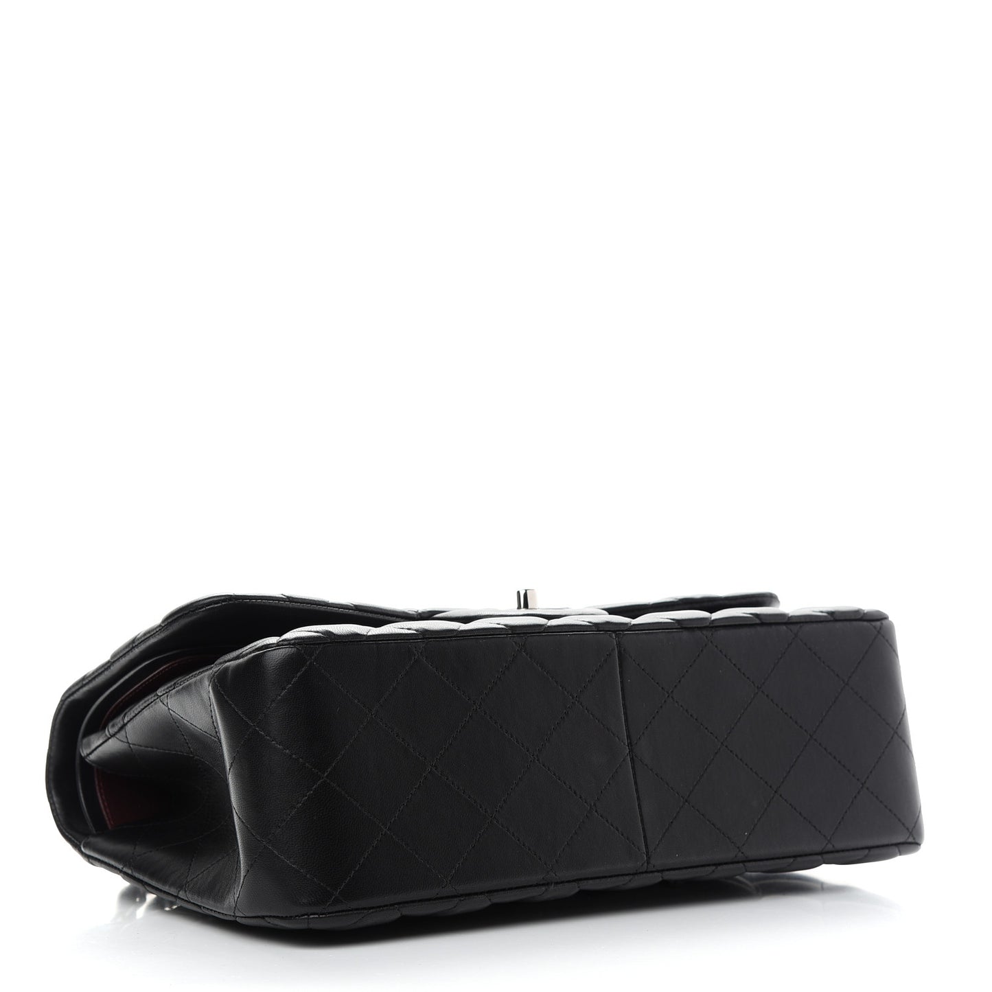 Lambskin Quilted Jumbo Double Flap Black