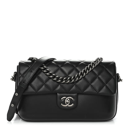Chanel Calfskin Quilted Large Rock My Shoulder Flap Black 1 of 10