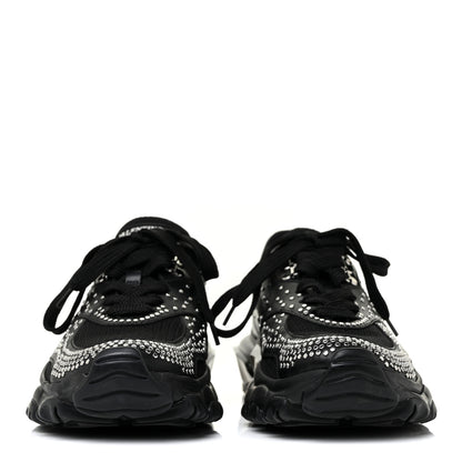 Valentino Garavani Calfskin Studded Womens Bounce Sneakers 36.5 Black 2 of 10