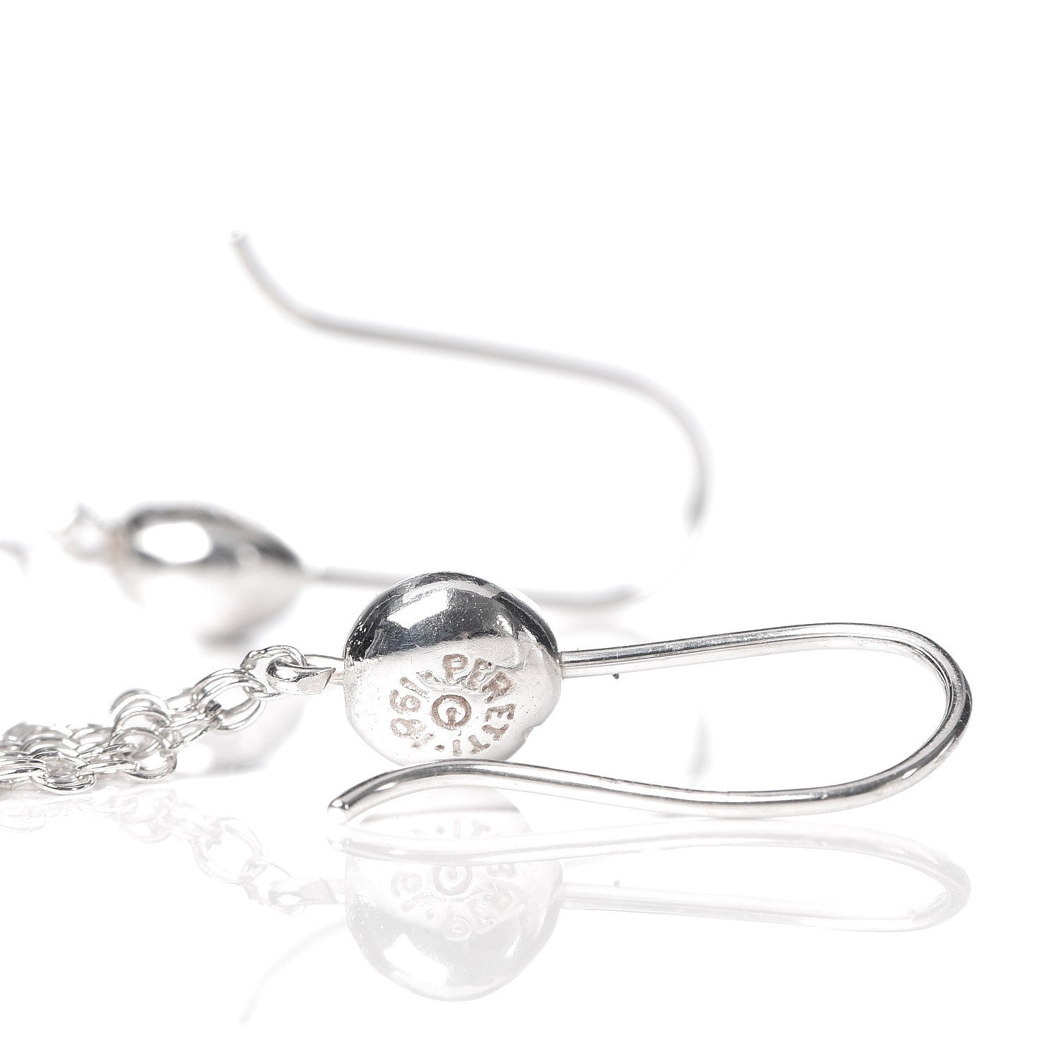 Tiffany Sterling Silver Small Elsa Peretti Mesh Earrings 4 of 4