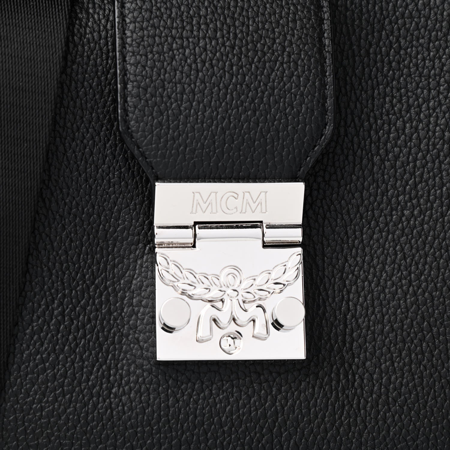 MCM Grained Calfskin Medium Kaison Park Avenue Stud Crossbody Bag Black 9 of 9