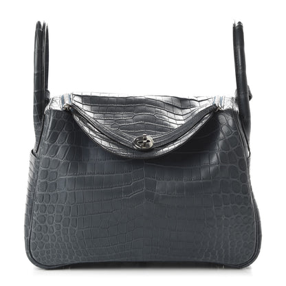Hermes Matte Niloticus Crocodile Lindy 30 Blue Jean 1 of 9