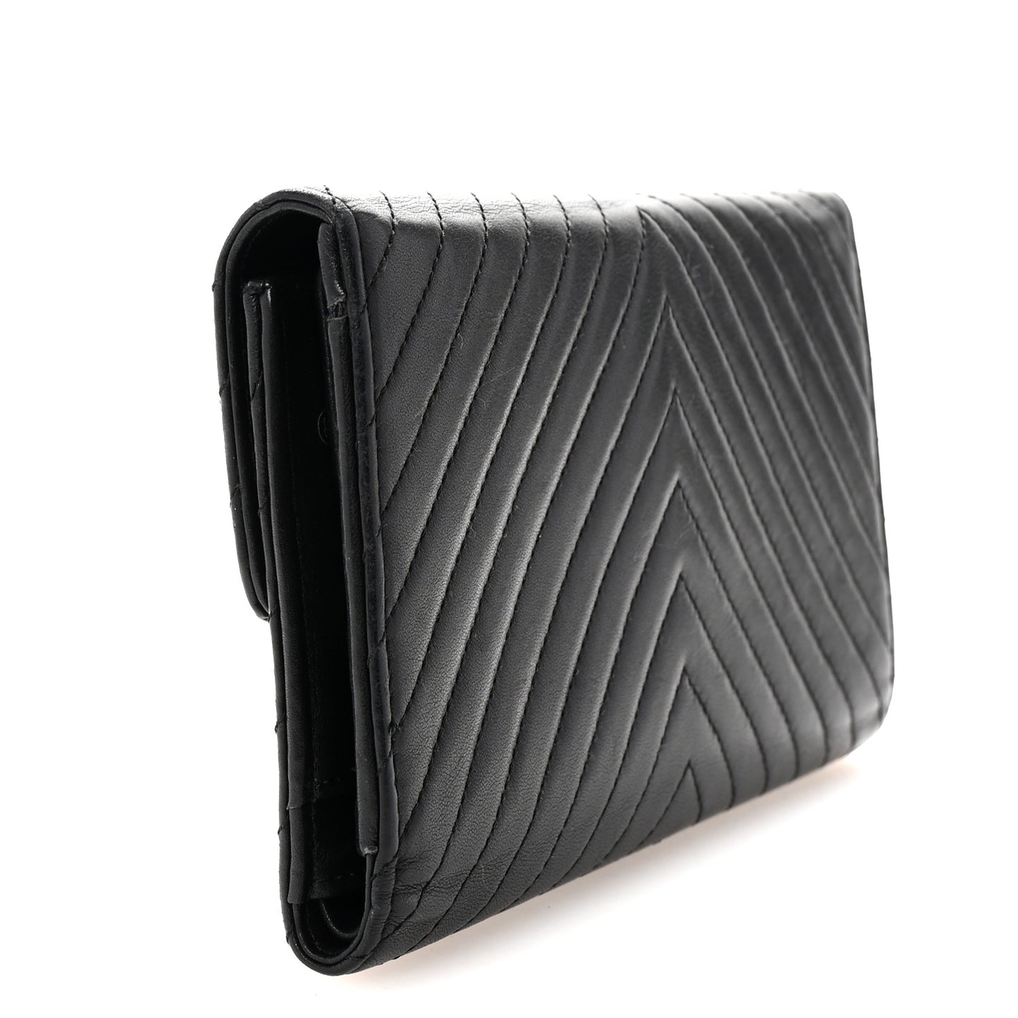 Cafskin Chevron Quilted Flap Wallet Black