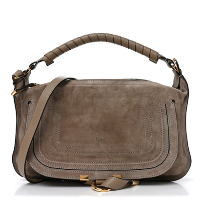 Chloe Suede Calfskin Small Marcie Shoulder Bag Boyish Brown 1 of 10