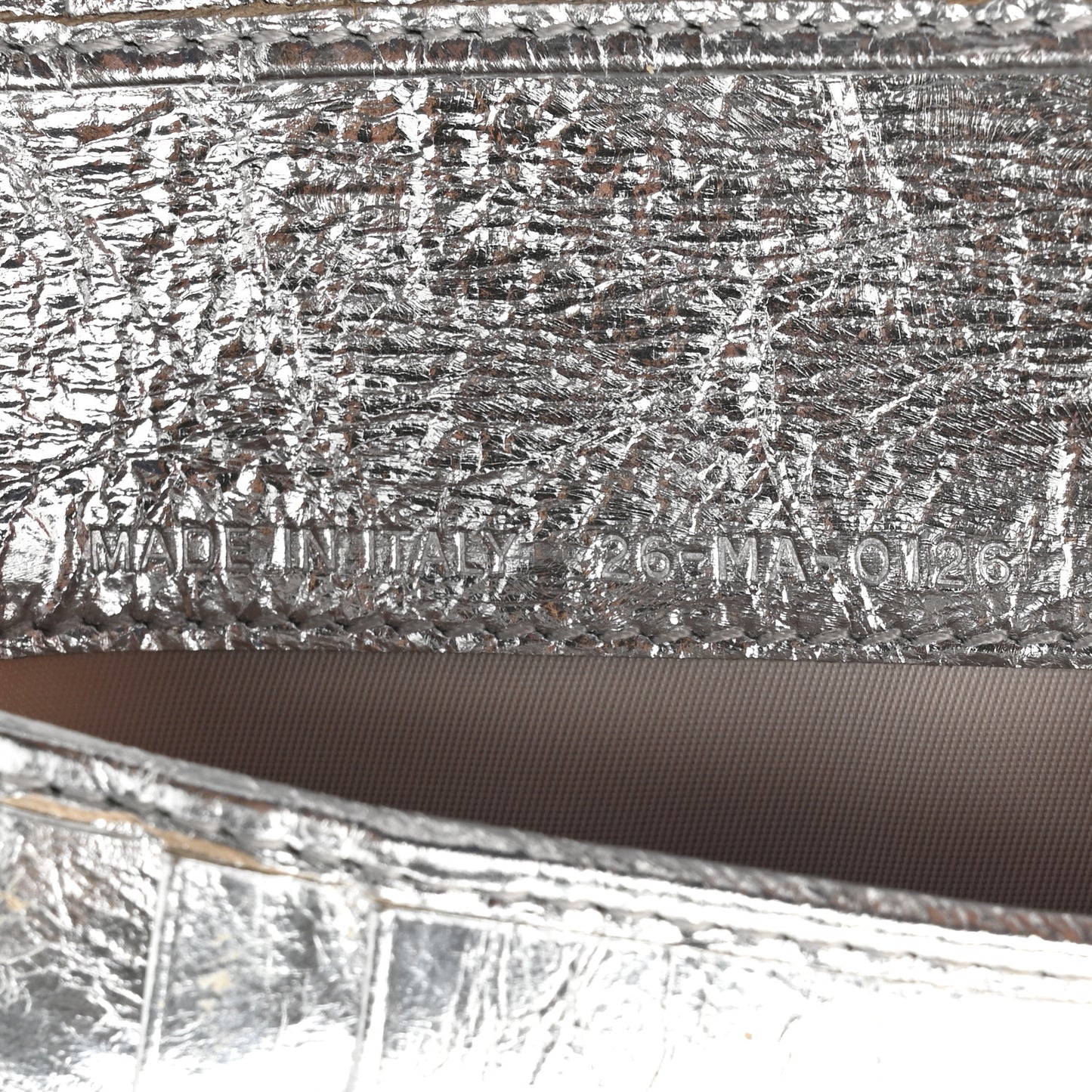 Ceramic Effect Deerskin Cannage Diorama Elancee Wallet Silver