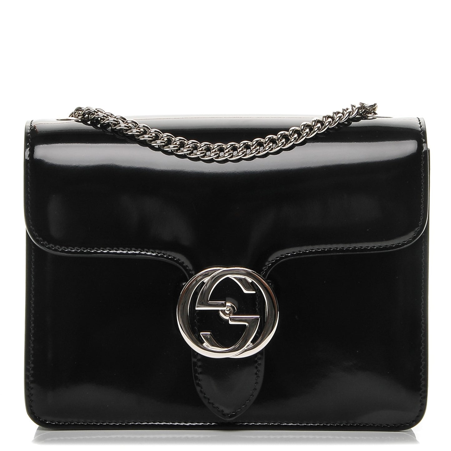 Shade Lux Calfskin Small Interlocking G Shoulder Bag Black