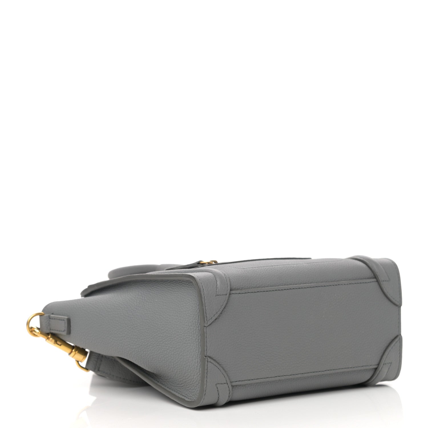 Celine Drummed Calfskin Nano Luggage Kohl 6 of 21