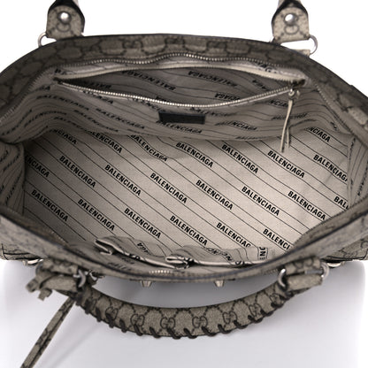 Balenciaga X GUCCI GG Supreme Monogram Neo Classic Silver Hardware City Beige Ebony 5 of 9