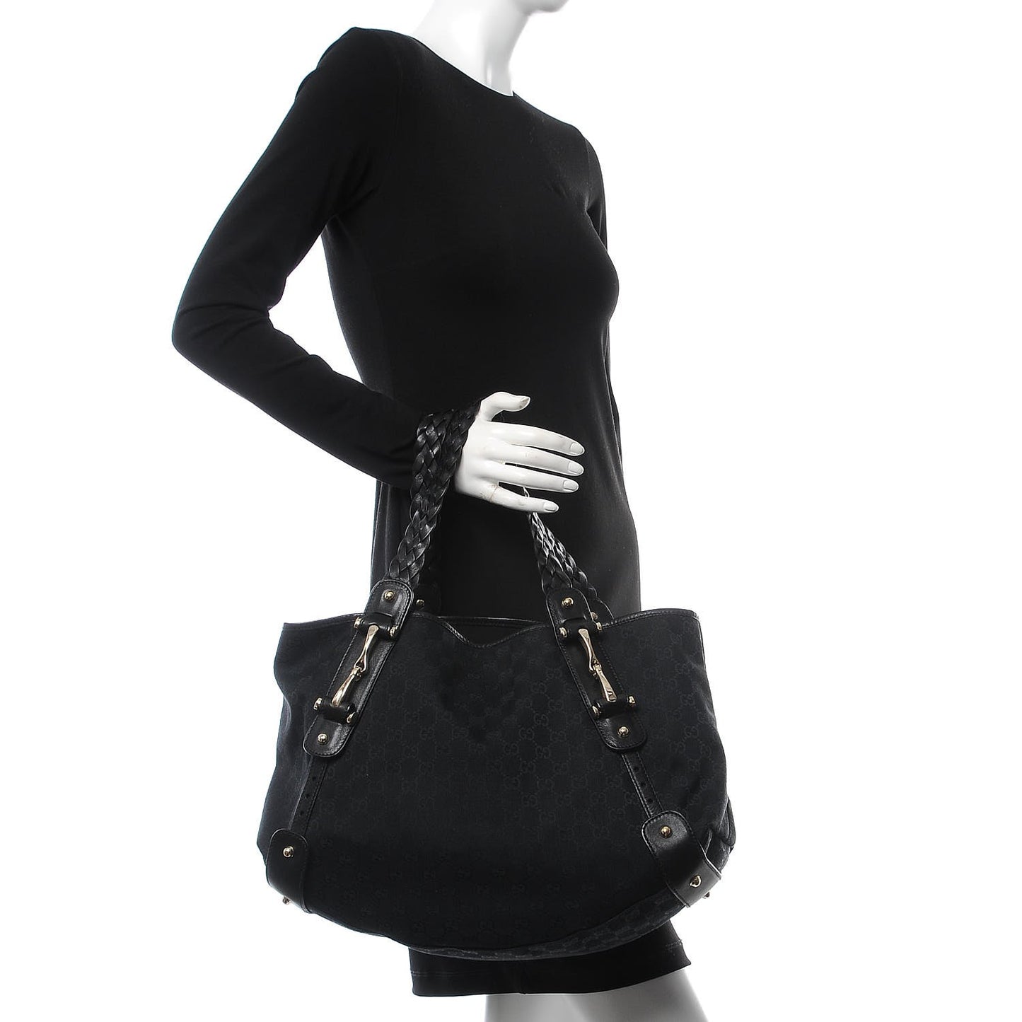 Monogram Medium Pelham Shoulder Bag Black