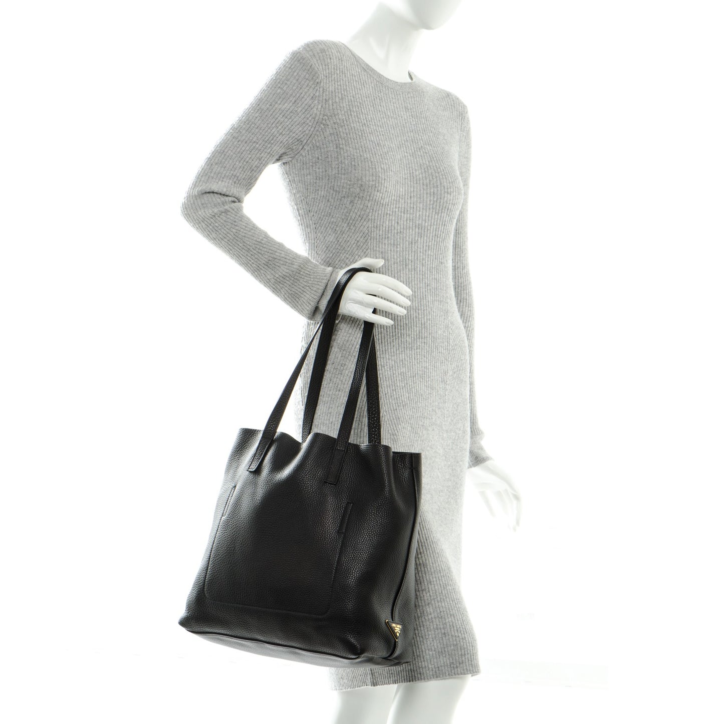 Vitello Daino Tote Nero Black