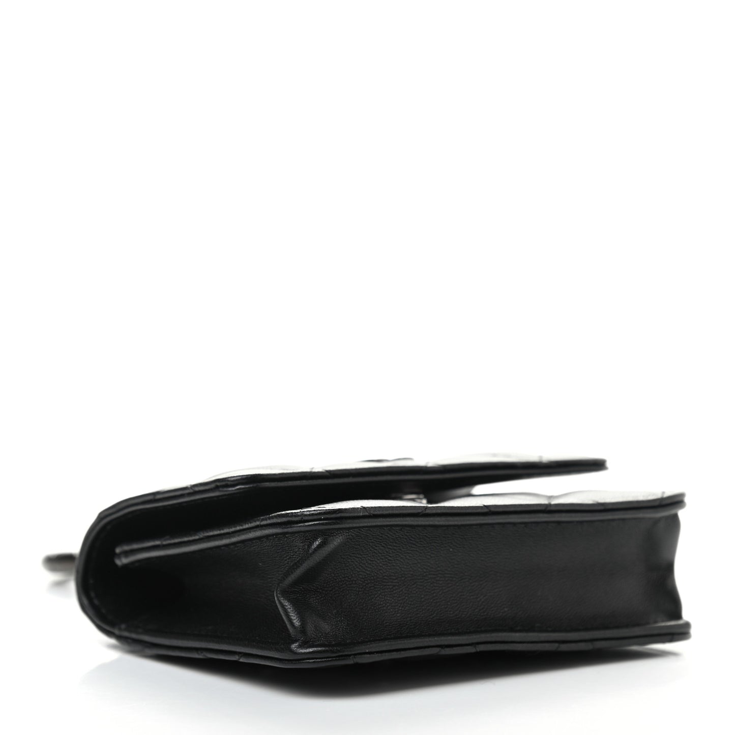 Lambskin Quilted CC Hook Card Holder So Black