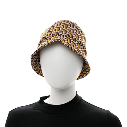 Prada Shetland Chevron Racing Logo Womens Bucket Hat S Brown Multicolor 2 of 8