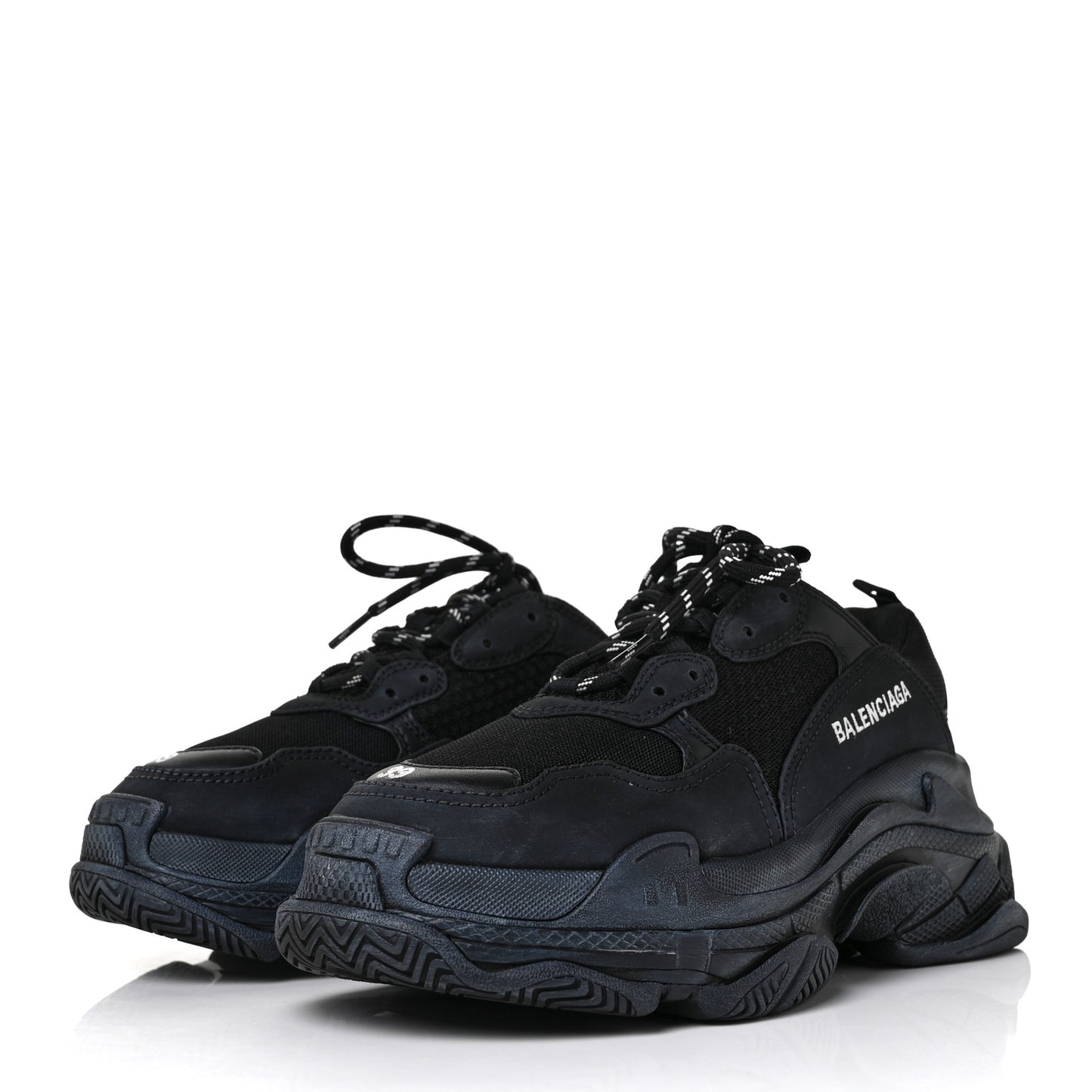 Fabric Mesh Womens Triple S Sneakers 39 Black