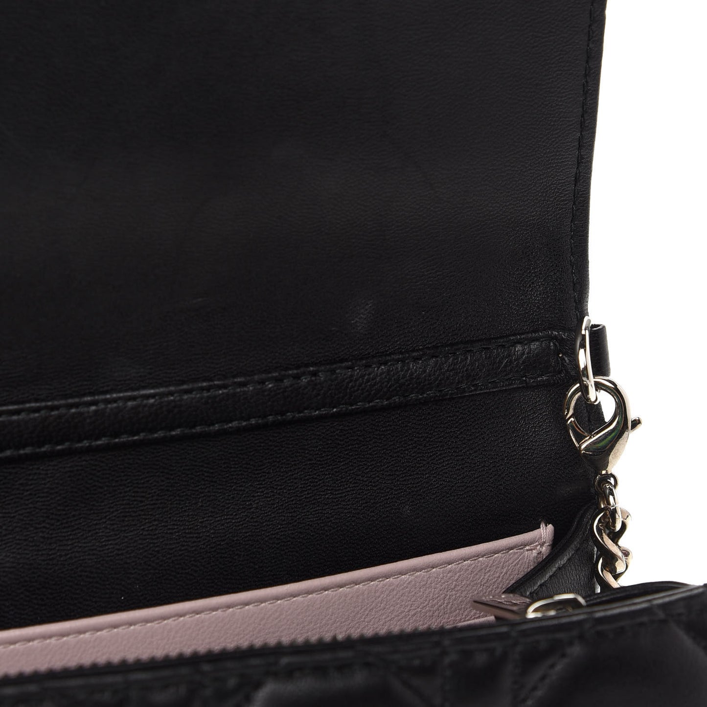 Lambskin Cannage Miss Dior Promenade Pouch Black