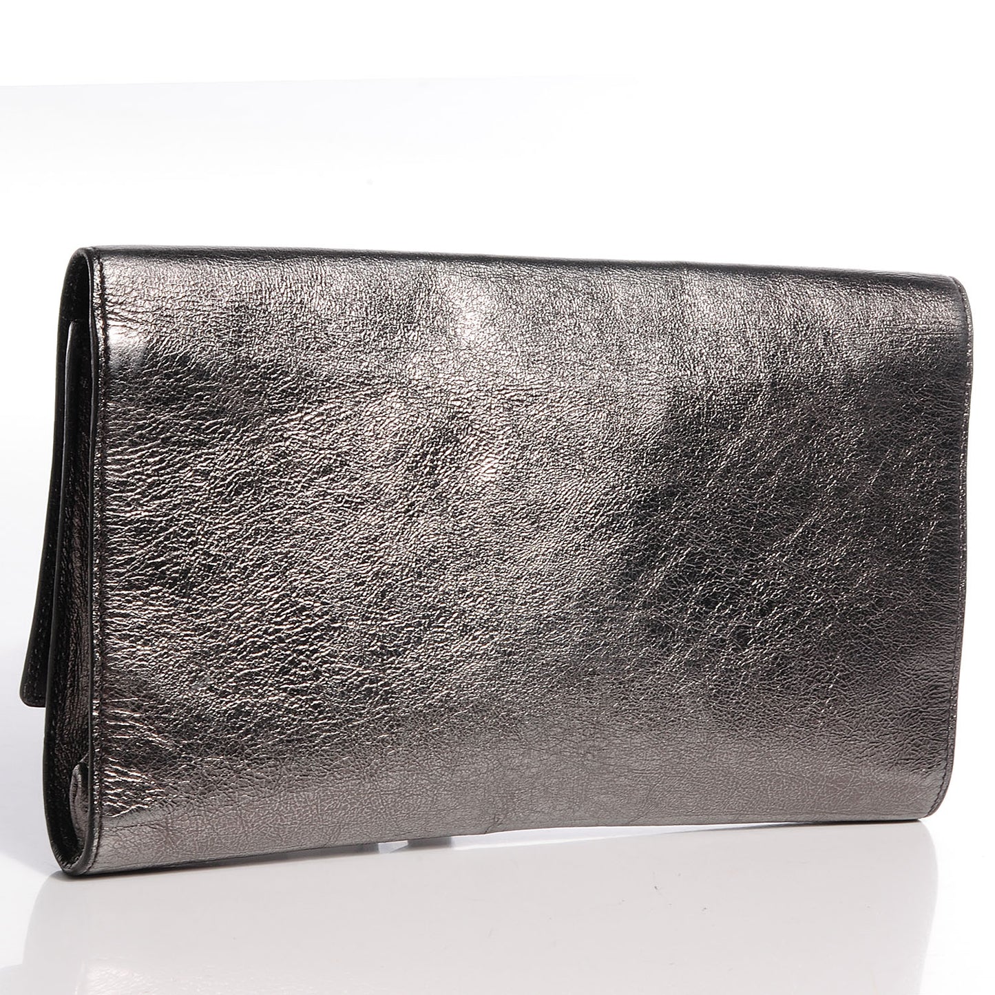 Metallic Belle de Jour Clutch Dark Silver