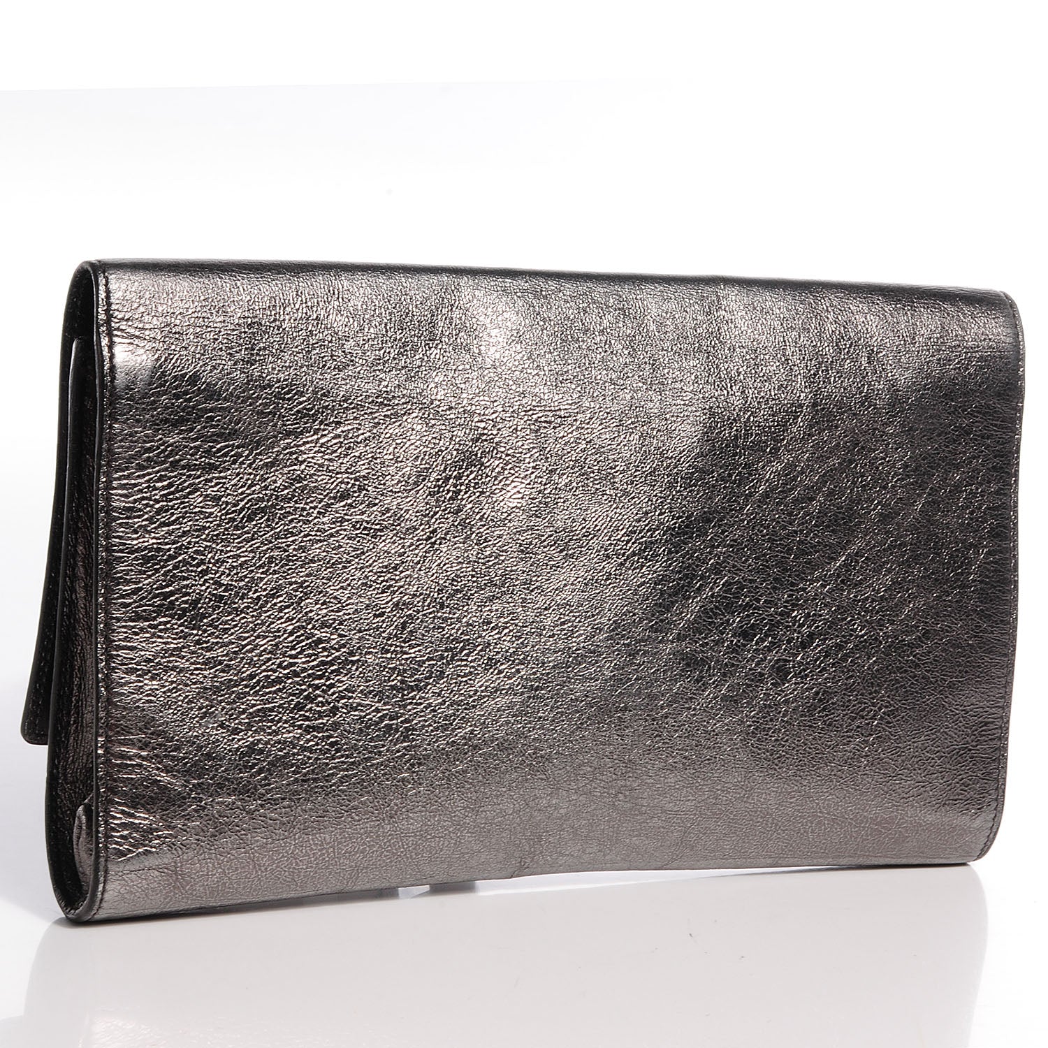 Saint Laurent Metallic Belle de Jour Clutch Dark Silver 3 of 7