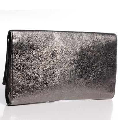 Saint Laurent Metallic Belle de Jour Clutch Dark Silver 3 of 7