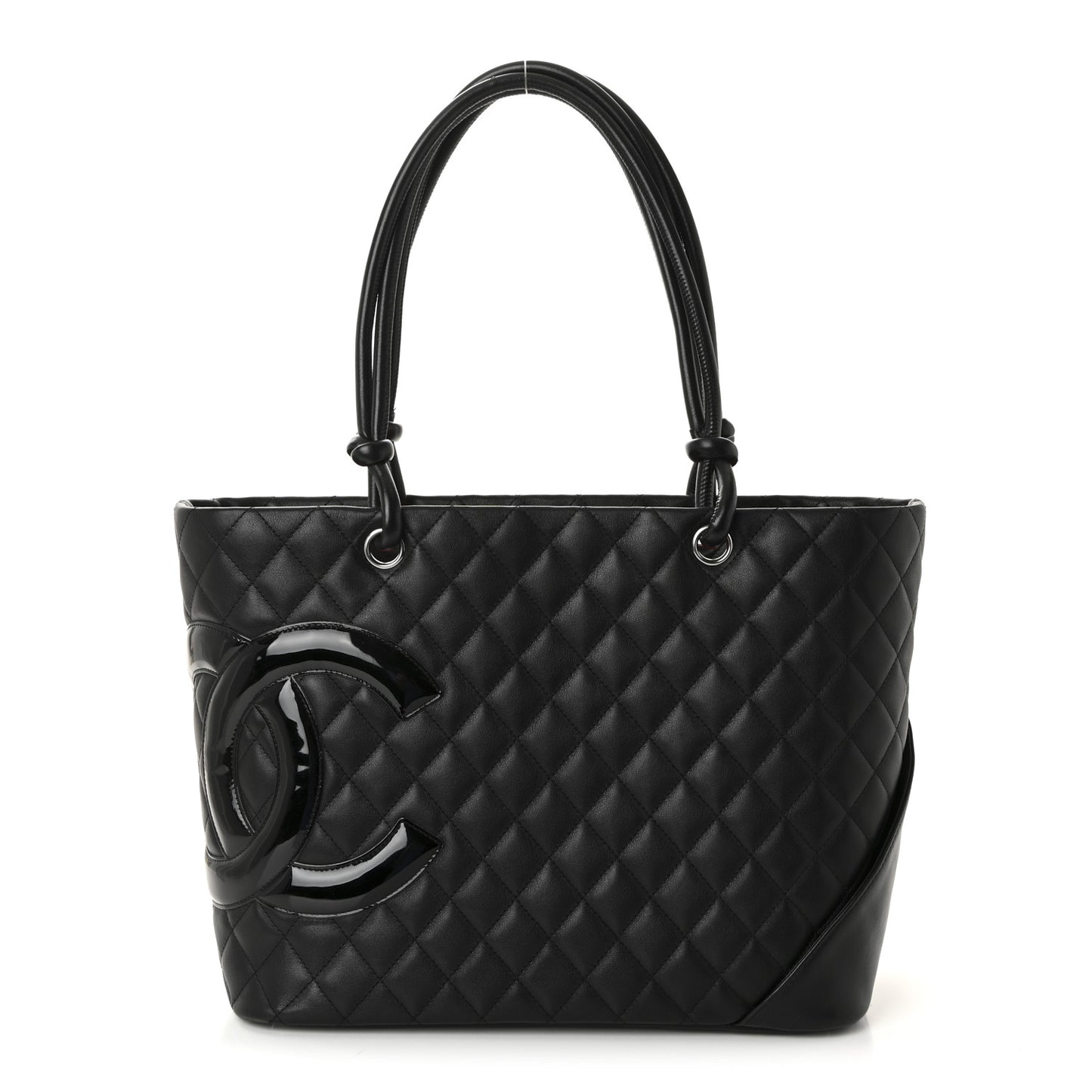 Calfskin Quilted Large Cambon Tote Black