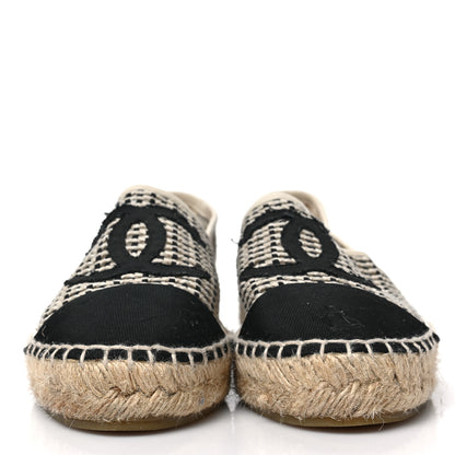 Chanel Mesh Grosgrain CC Espadrilles 36 Beige Black 2 of 9