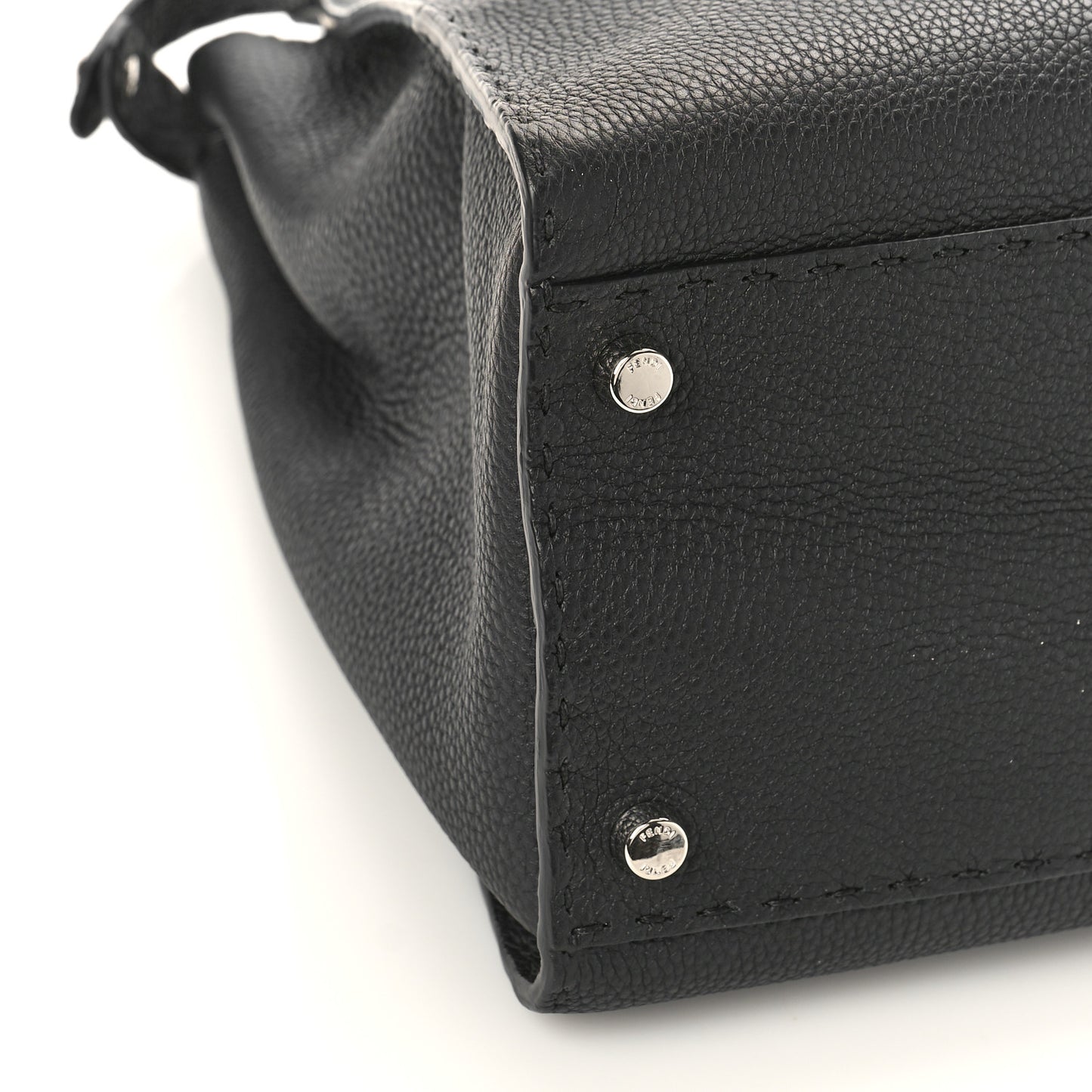 Cuoio Romano Selleria Bi-Color Large Peekaboo Iconic Satchel Black Mou