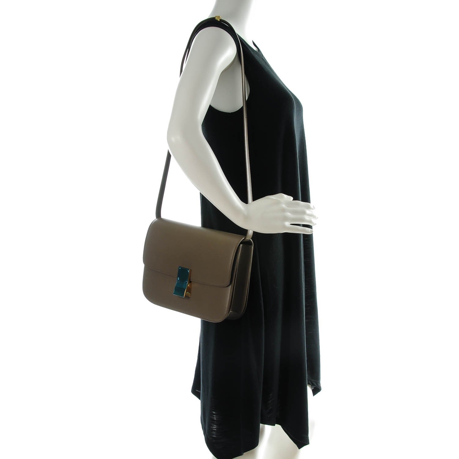 Celine Liege Calfskin Medium Classic Box Flap Bag Souris 2 of 8