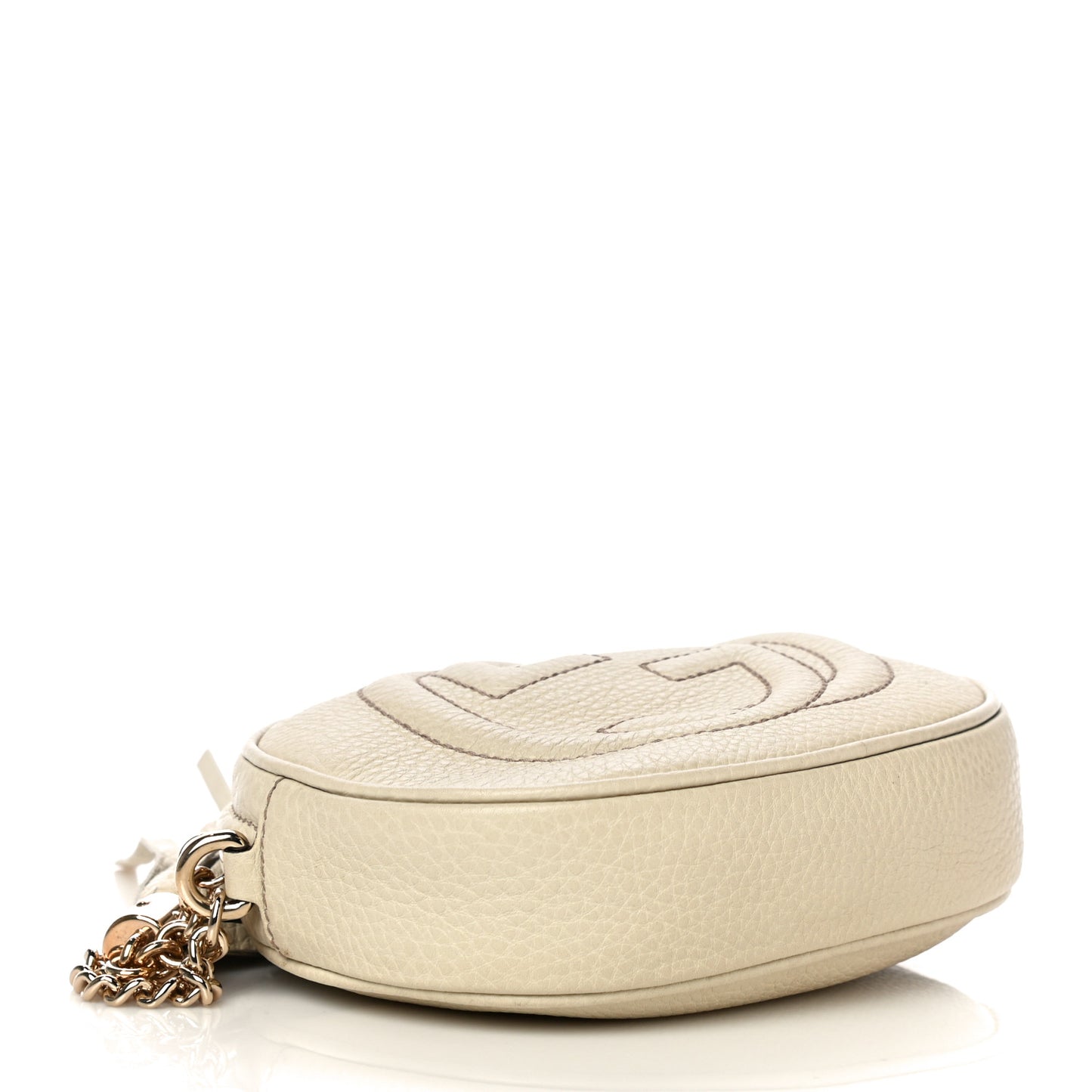 Pebbled Calfskin Mini Soho Chain Bag Off White