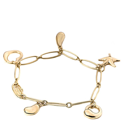 Tiffany 18K Yellow Gold Elsa Peretti Five Charm Bracelet 3 of 4