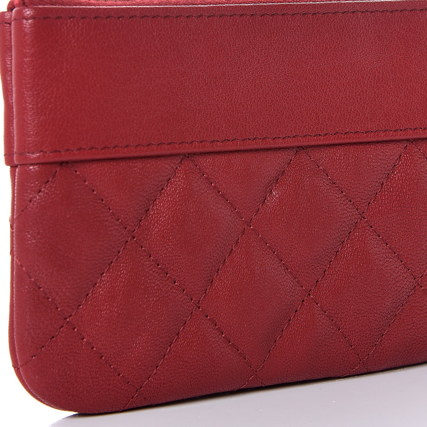 Chanel Sheepskin Quilted Small Vintage Mademoiselle Cosmetic Case Red 8 of 11