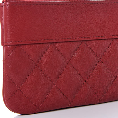 Chanel Sheepskin Quilted Small Vintage Mademoiselle Cosmetic Case Red 8 of 11