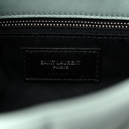 Saint Laurent Lambskin Quilted Toy Loulou Puffer Monogram Chain Satchel Vert Opaline 7 of 10