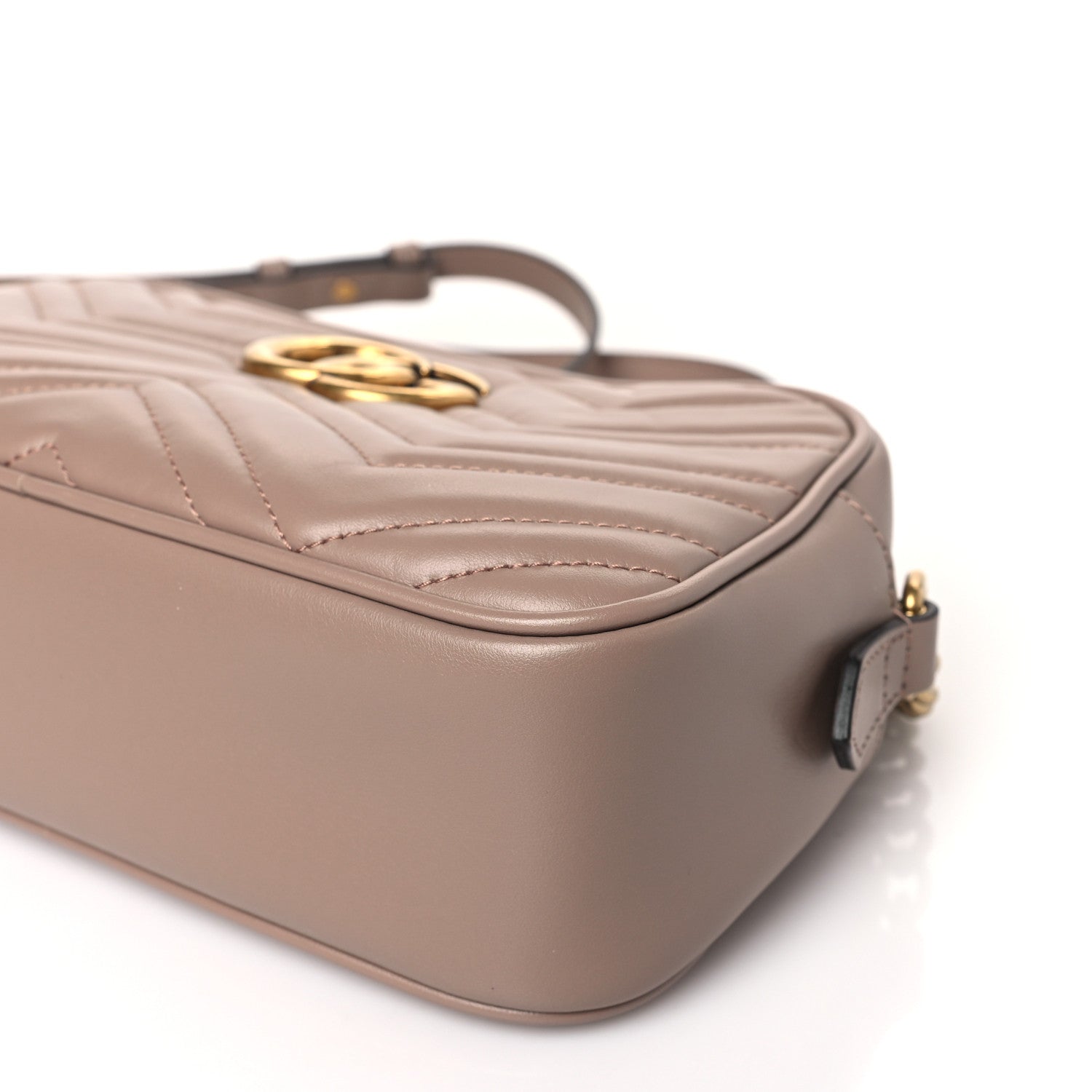 Gucci Calfskin Matelasse Small GG Marmont Chain Shoulder Bag Porcelain Rose 9 of 9